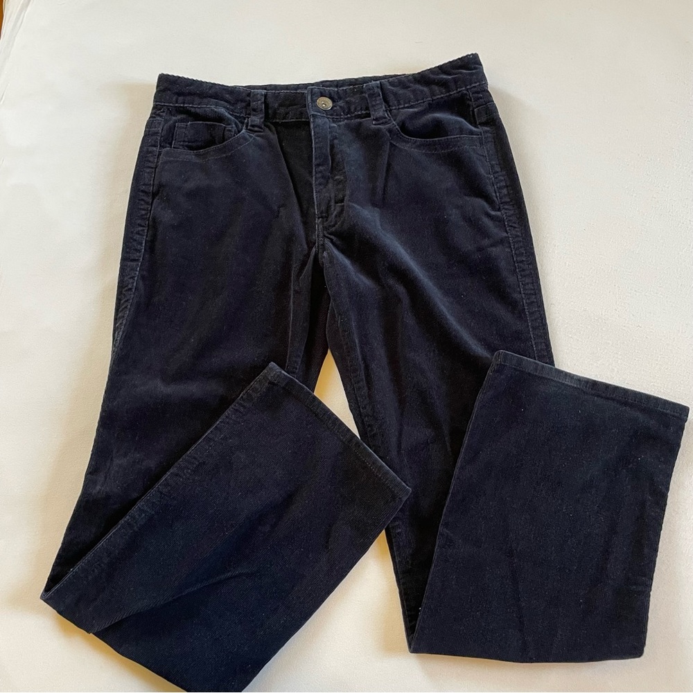 Calvin Klein Black Corduroy Straight Leg Jeans Women's 12 microcord academia